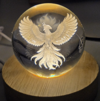 Boules 3D Cristal 6cm - Phoenix Majestueux